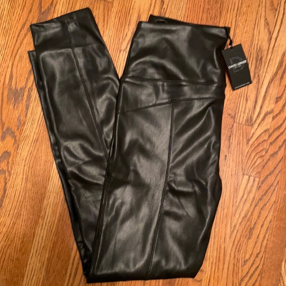 NWT Evereve David Lerner Women’s Faux Leather High Waisted Leggings Size Large - Picture 3 of 5